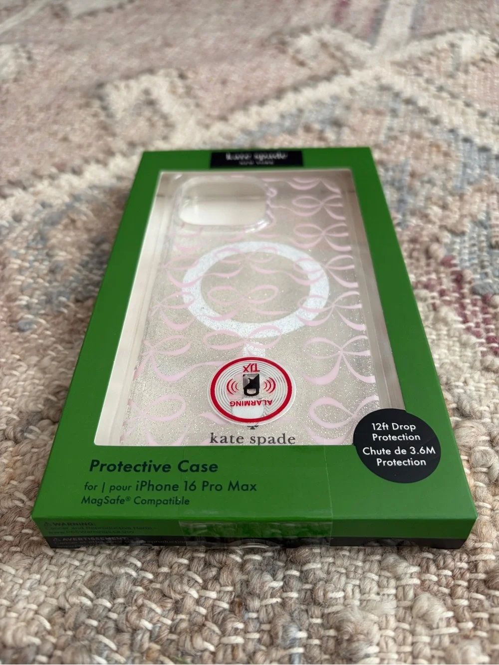 kate spade Pink Glitter & Bows MagSafe iPhone 16 Pro Max Case